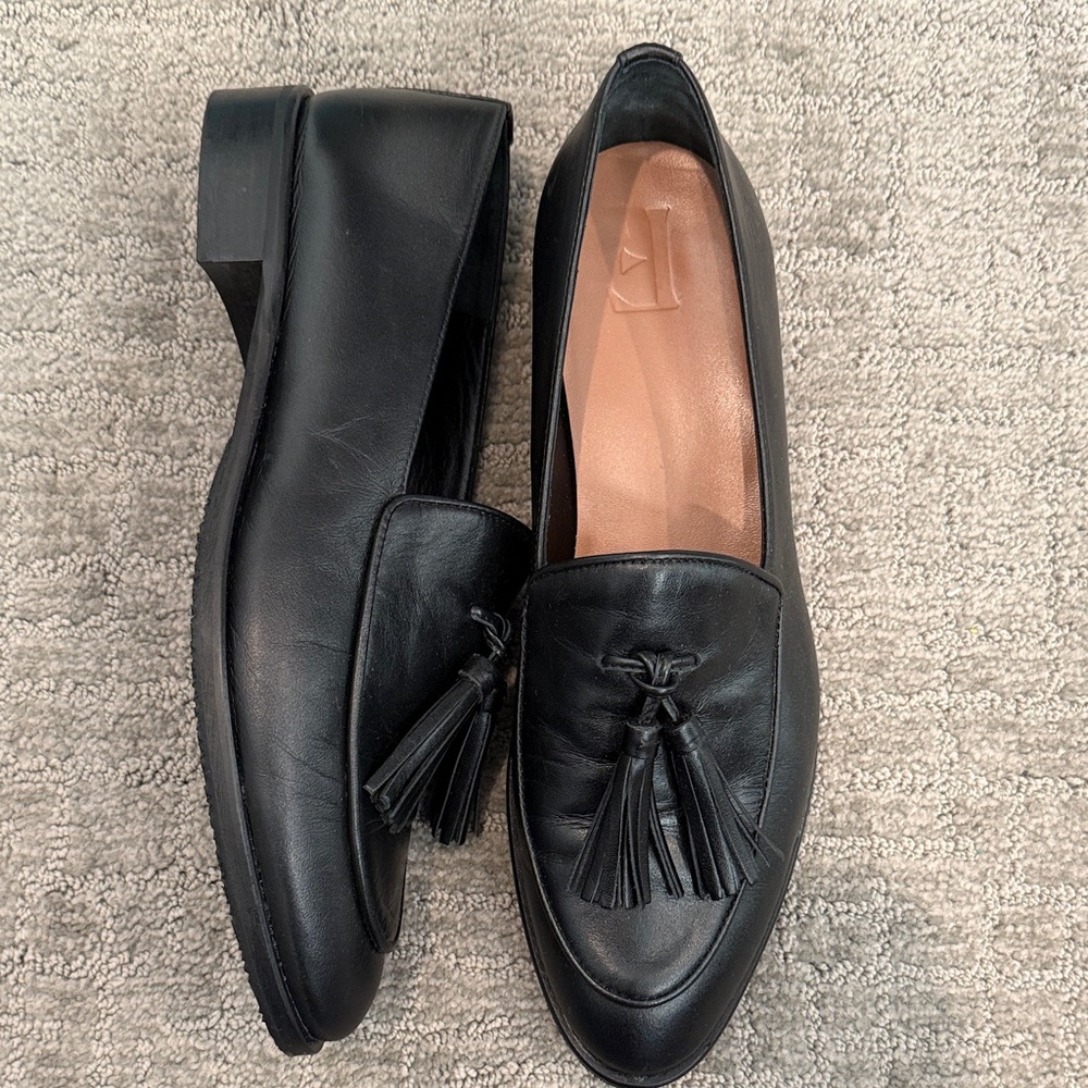 Flattered Black Leather Loafers